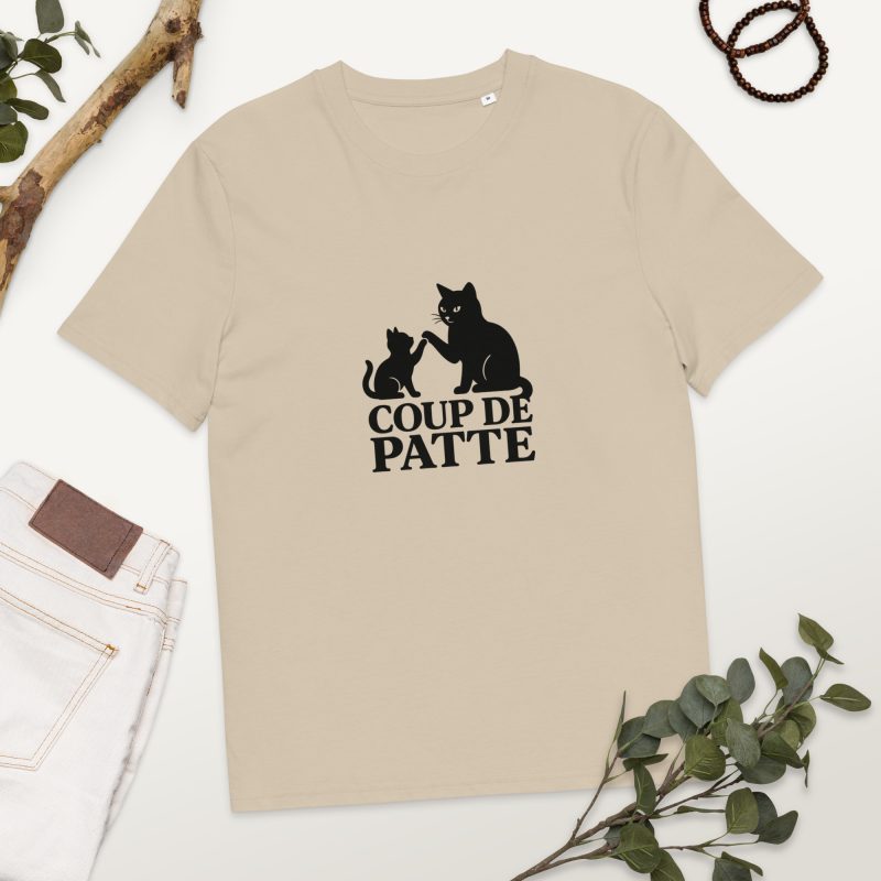 🐾 Tee-shirt en coton biologique “Coup de Patte” – Offrez 7 jours de repas à un chat errant
