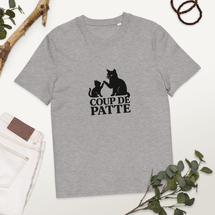 🐾 Tee-shirt en coton biologique “Coup de Patte” – Offrez 7 jours de repas à un chat errant – Image 4