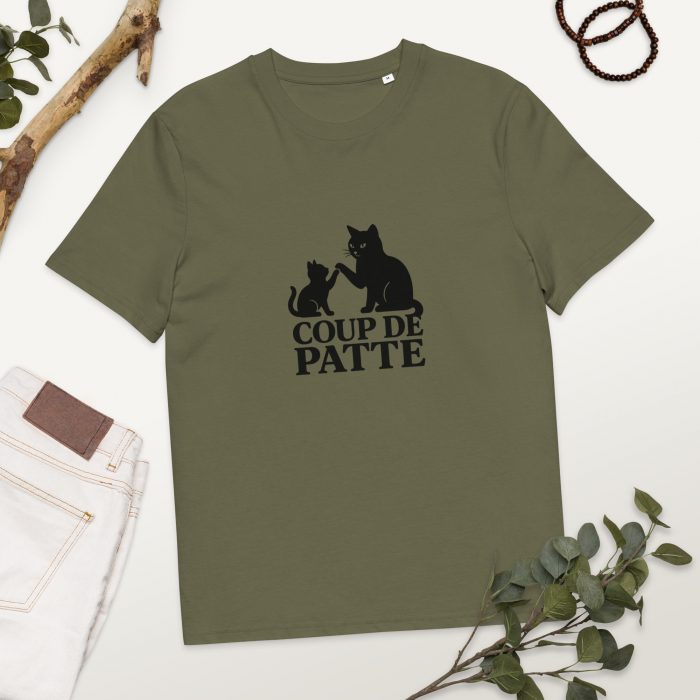 🐾 Tee-shirt en coton biologique “Coup de Patte” – Offrez 7 jours de repas à un chat errant – Image 2