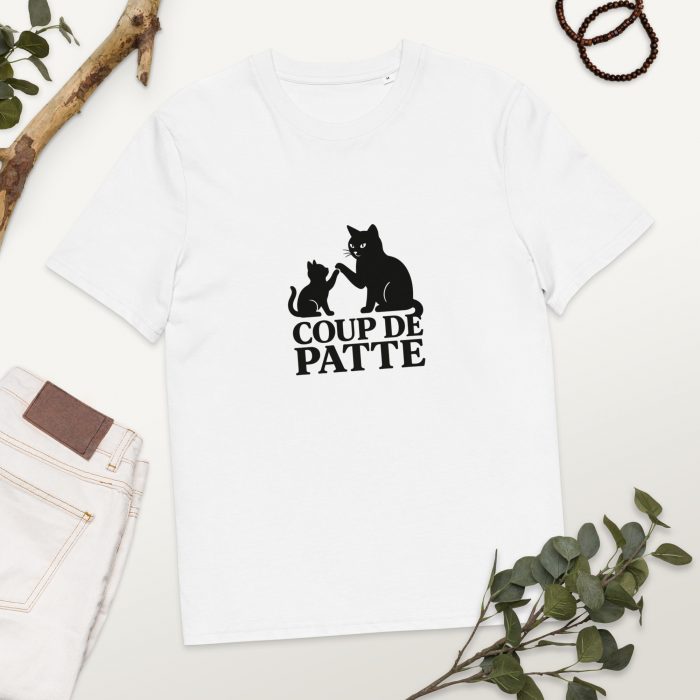 🐾 Tee-shirt en coton biologique “Coup de Patte” – Offrez 7 jours de repas à un chat errant – Image 9